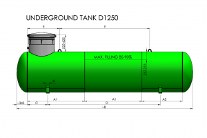 LPG talpykla suskistintų dujų laikymui požeminė Kadatec P125-1001-4,8 4,8 m3 LPG talpykla suskistintų dujų laikymui požeminė Kadatec P125-1001-4,8 4,8 m3